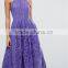 China Latest clothing OEM Lace Pinny Scallop Margin Prom Midi Fashion Dress