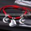 Diy woven key lock charms bracelet red cord braided handcuffs bracelet cheap couple bracelets for 2016 promotional items