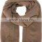 2015 fashion womens cashmere solid camel color scarf