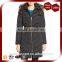 Two-way Front-zip Belted Long Padding Quilting Parka Coat With Faux Fur For The Winter