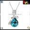 "Heart of the Ocean" Bowtie Pendant Necklace Made with Crystal, Women Heart Jewelry