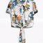 Stylish Flora Printedl Short Tops Summer fashion short sleeve Ladies Blouses With tie