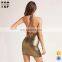 Fashion clothing 2017 cowl neckline halter straps women mini dress sexy
