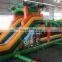 jungle theme inflatable bouncy jumping castle obstacle with long slip