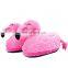 Beautiful Pink Plush Soft Flamingo Shoes 2017 Custom Cartoon Stuffed Plush Girl Flamingo Slippers