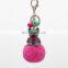 cartoon bear pom pom keychain for lady bag decoration