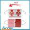 Promotional custom printed Temperature sensitive Color Changing ceramic mug with heart shape handle for 2015 best wedding gifts