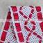 Fashionable polyester lace trim crochet red satin ribbon