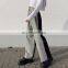 New Arrival Fashion Women Casual Ankle Length Vintage Gray Plaid Pants Loose Wide Leg Trousers