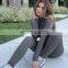 Custom logo New arrival women long sleeve fully length zip up solid color bodysuit