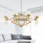 Hotel ceiling hanging Cluster gold circular uplight chandelier pendant light