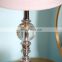 Western unique design crystal ball decoration silver table lamp modern for bedroom