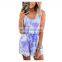 Hot Sale Summer Casual Sleeveless Colored Gradient Jumpsuit For Jumpsuit Women Leisure Tank Top Shorts Tie Dye Jumpsuits Women