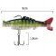 Wholesale 9cm18g  8 Sections Fishing Tackle Bait Fish Bait With Hook Soft Vibe Multi Jointed Lure