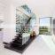 Mono Stringer Stairs Oak Wood Tread Staircase with glass railing