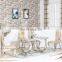 European style marble dining table set stainless steel base