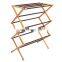 3 Tier Foldable Bamboo Wooden Clothes Drying Rack Water-Resistant