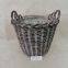 Customized Willow Storage Baskets with Handle Plastic Lining