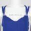 V-neckline and A-line skirt one piece backless blue color dress