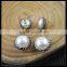 LFD-014E Gold Nature Pearl Round Dangle Earrings Pave Crystal Rhinestone Stud Earrings Jewelry Finding