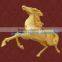 Life Size Golden Fiberglass Horse Statue/Sculpture for sale