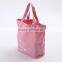 China supplier beautiful pink canvas folding shopping bag fashion eco friendly tote shopping bag