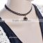 Latest Design Goth Black Lace Ribbon Pearl Gothic Tattoo Choker Necklace Jewelry