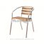 Garden antique aluminum wooden recliner coffee chairs frames