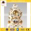 European Antique Crafts Table Ceramic Clock , Luxury Porcelain Figurine Desk Clock For Home Decoration