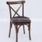 good quality beech wood cross back chair for event rental