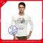 100 Cotton Custom Long Sleeve Mens White Printed T-shirt Wholesale Clothing