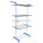 Three Layer Stainless Steel Stand Clothes Drying Rack Clothes Hanger Blue
