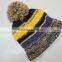 New design custom striped knit hat winter knit cuff beanie hats from China factory