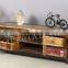 ANTIQUE RECYCLE WOOD TV CABINET WITH 4 DRAWERS,