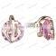 Pink CZ and Gold tone Anchor silver Stud Earrings