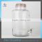 Best Selling Clear Embossed Glass Container Jar Decorative Beverage Glass Dispenser With Tap