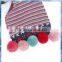 pom pom tassels design knit scarf,multicolor knitted scarf ,flower scarf knitting pattern