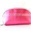Shiny Leather Cosmetic Bag Pink Gold Color Customed Metal LOGO