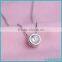 Fashion Jewelry 925 Sterling Silver 0.7 Carat Solitaire Round CZ Bridal Necklace