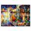 High quality modern style citylife canvas knife oil painting