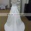 new arrival embroider see-through neck sleeveless satin wedding dress