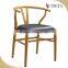 Commercial furniture leather seat bistro chair dining room restaurant custom wooden dining chair