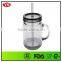 Double wall insulated mason jar tumbler mug with straw 20 ounce