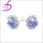 BIg stone stud earring 925 sterling silver jewelry rhodium plated