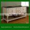 72 Inch Double Antiqued White Wooden Bathroom Corner Vanity