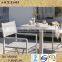 luxury garden outdoor stainless steel furniture design 6 chairs with 1 table design furniture(ATC005)