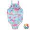 Children Summer Boutique Beach Swimsuit Ruffle Strape Frock Design Comic Print Queen Swimwear