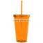 various color BPA free 16oz double wall plastic tumbler