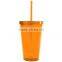 FDA approved bpa free colorful plastic tumblers with straw lid