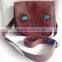 High quality handmade vintage double stone embossed pure goat leather sling bag